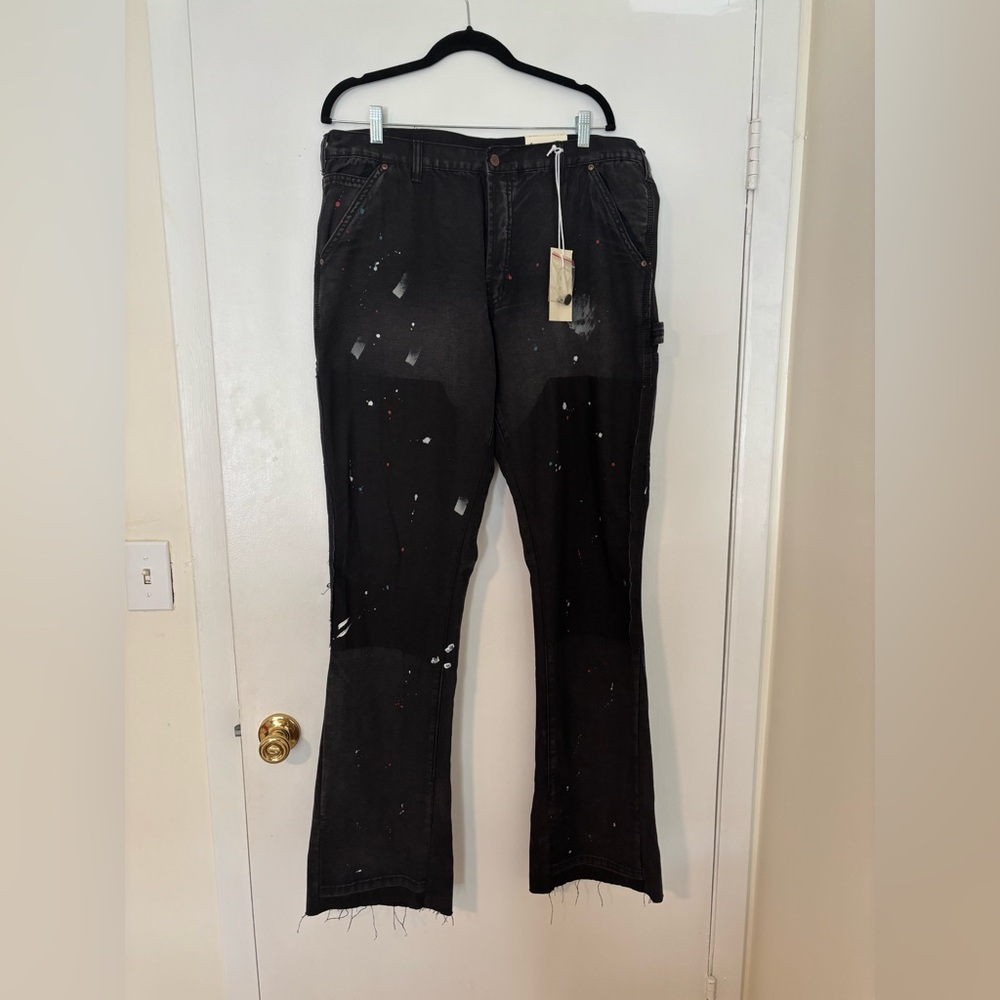 Brand New mnml Black Paint Splatter Pants - Picture 2 of 4